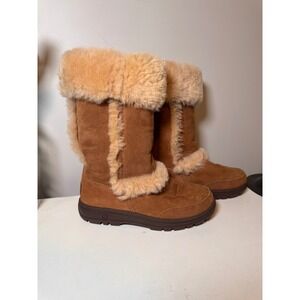 UGG Australia Sundance II 5325 Chestnut Sheepskin Fur Boots W5 Made in NZ